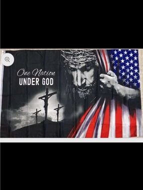 🇺🇸NIB One Nation Under God Black Flag with White Text 3ft. x 5ft polyester